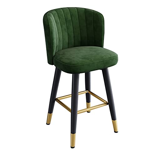YHKJLYH Taburetes de Bar para el hogar, Cocina, desayunador, mostrador de recepción, cajero, Silla, Isla giratoria de 360°, con Respaldo y reposapiés de Hierro Forjado, 5 Colores, 3 tamaños (tamaño: