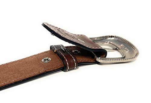 Men's Heavy Duty Genuine Leather Basket Weave Western Casual or Work Belt2