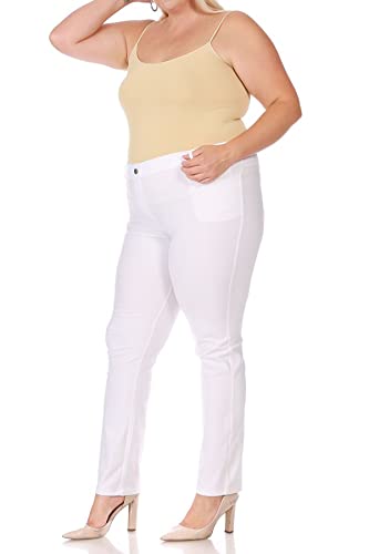 FashionStream Women's Plus Size Casual Comfy Slim Pocket Jeggings Jeans Pants with Button4