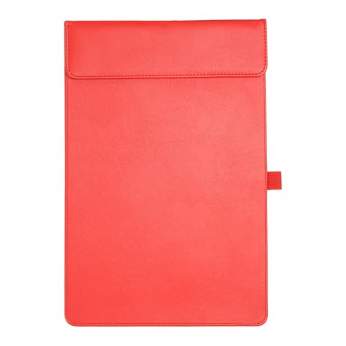 Porte-bloc en cuir A4 PATIKIL rouge 24x34 cm avec porte-stylo pour organiser vos documents de bureau