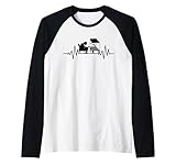 Acuario Peces Acuario Cardiogram Aquarium Acuario Camiseta Manga Raglan