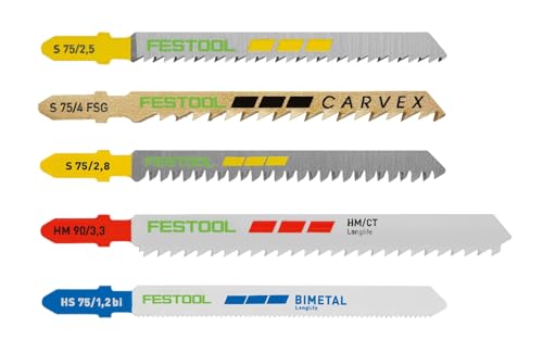 Festool 578071 All-Purpose 21-Piece Jigsaw Blade Set STS-Sort-21 W-P-M
