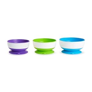 Munchkin Stay Put Cups met zuignap, pak van 3, blauw/groen/paars