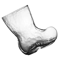 BEBEMOKO 380ml Creative Boot Glass Cup Large Beer Boot Sturdy Glass Wine Mug for Parties and Home Use Unique Christmas Drinkware