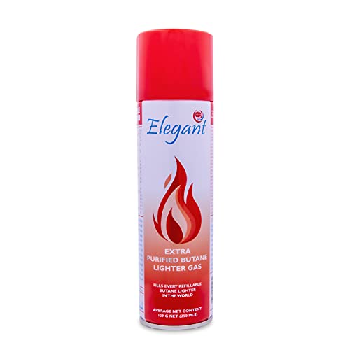 Elegant Extra Purified Butane Lighter Gas REFILL (139g) | Lighter Gas Refill with Multi Nozzle Fills all Lighters