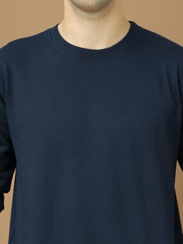 Image of Mack Jonney Fleece Regular Fit Solid Round Neck Sweatshirt for Men-MACK639877