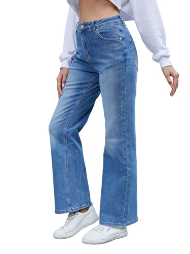 hibshaby Women's Wide Leg Jeans High Waisted Strechy Denim Pants Fashion Baggy Trouser Jean Pant with Pockets