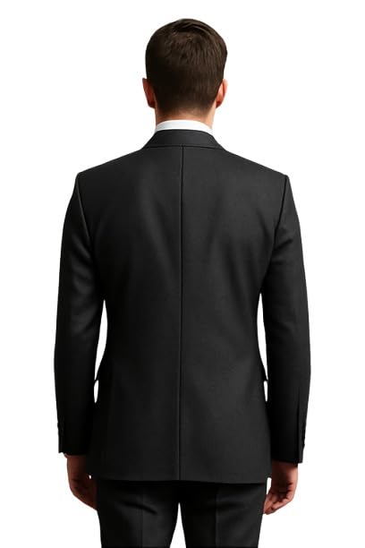 Classic Three-Piece Business Suit, Formal Blazer, Vest and Pants Set Black4
