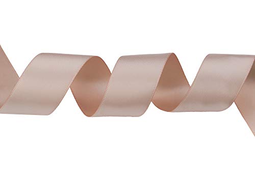 Itisparkle 1" Inch Double Faced Satin Ribbon 50 Yards-Roll Set For Gift Wrapping Scrap Books Party Favor Hair Braids Baby Shower Decoration Floral Arrangement Craft Supplies, Vanilla Ribbon #TOP1