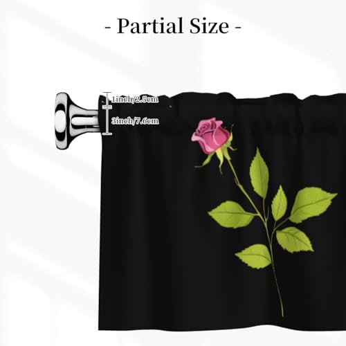 Cortina Valance 54x18 pulgadas con estampado de rosas miniatura 3