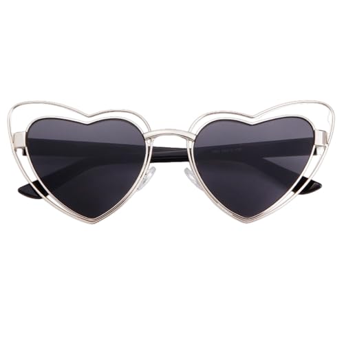 Lunettes de soleil coeur rouge double métal pour exprimer votre style unique en vacances - 4