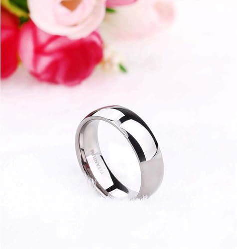 TIGRADE 2mm 4mm 6mm 8mm 10mm Titanium Ring Plain Dome High Polished Wedding Band Comfort Fit Size 3-152