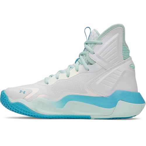 Under Armour Women's Highlight Ace 2 Volleyball Shoes, (101) White/Refresh Mint/Blue Blur, 8, US