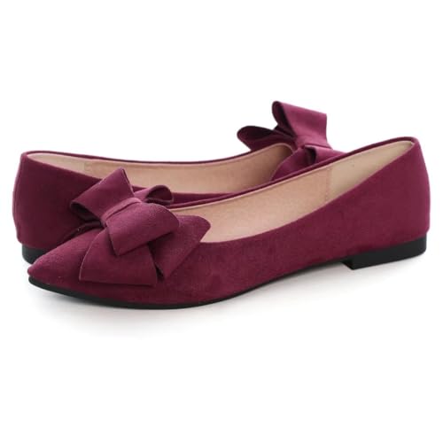 Image of TN TANGNEST Women Fashion Bowknot Flats Comfort Pointed Toe Dress Shoes