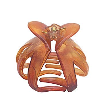 SimpleLife Las Mujeres Pulpo Garra Pinza de Pelo Accesorio de Horquilla diseño Curvo Forma de corazón Mango(Color de Carey)