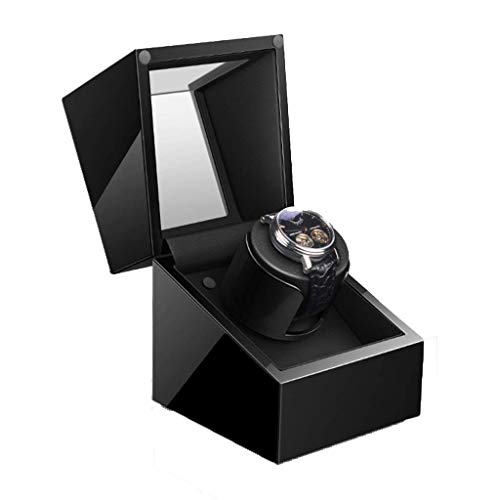 Preisvergleich Produktbild DFJU Uhrenbeweger Uhrenbeweger, Automatische Ultra Quiet Rotate Mini Tragbare mechanische Uhren Wickelkästen Haushalts-Drehtischgerät Black Motor Box Watch