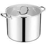E-far 20 Qt Large Stock Pot, Stainless Steel Stockpot with Lid for Boiling Cooking Canning Soup Stew, Heavy...