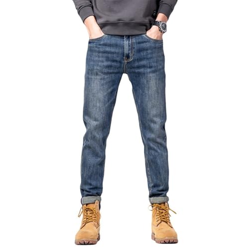 Jeans Pants Trouser Denim Spring and Autumn Elastic Men's Korean Version Slim Fit Classic Leggings