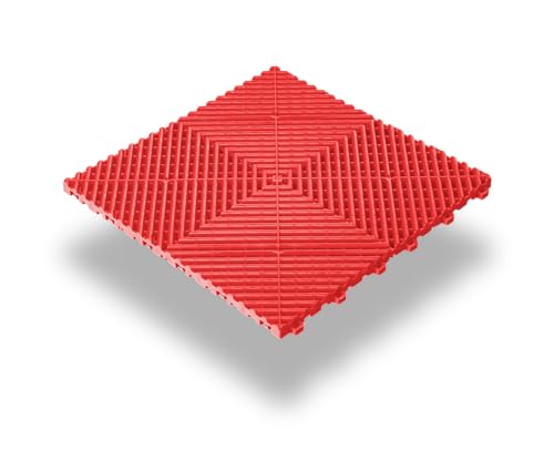 Floor Brothers Klickfliesen für Werkstatt Garage Messen Halle Showroom | Bodenfliesen in 39,5x39,5cm Rot Floor Brothers Klickfliesen für Werkstatt Garage Messen Halle Showroom | Bodenfliesen in 39,5x39,5cm Rot
