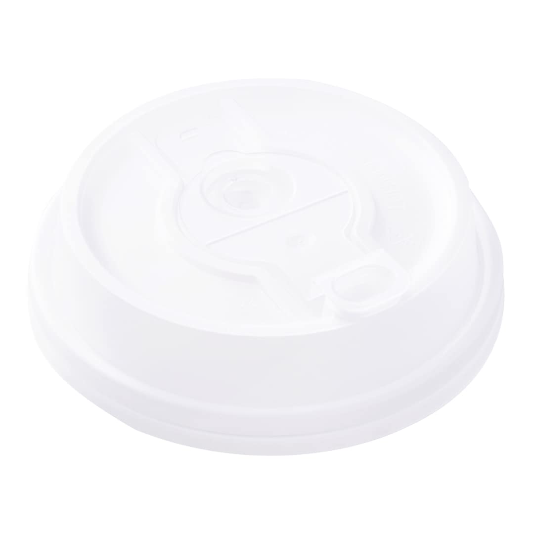 Restaurantware LIDS ONLY: Restpresso Lids For 8 12 16 and 20-OZ Paper Coffee Cups 500 Double Plug Disposable Paper Cup Lids - Straw Slot Spout Clear Plastic Hot Cup Lids Cups Sold Separately