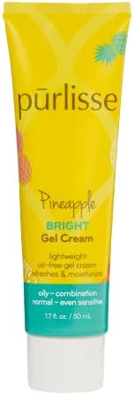 Purlisse Pineapple Brightening Gel Cream Cruelty-free & clean, Paraben & Sulfate-free, Pineapple brightens skin, Antioxidants revive and rejuvenate| 1.7 fl oz