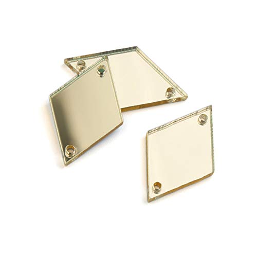 Strass Specchio Per Cucito - 180 Pezzi 6 Stili, Oro, Acrilico, Forati Per Bijoux E Abiti - Foto 8