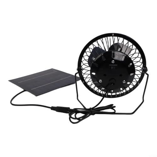 Panel solar de 5 W con ventilador de refrigeración USB, kit de ventilación solar portátil para acampar al aire libre, invernadero, pollo, casa de perro, remolque, RV, carga de dispositivos móviles