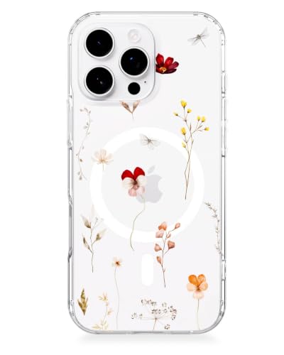 Coque iPhone 16 Pro Max Magsafe fleurie pour le style quotidien