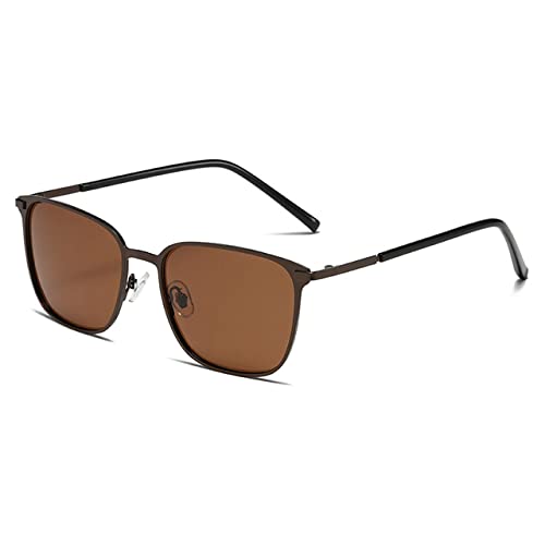 Lunettes de soleil polarisées en métal vintage au design carré et finitions soignées