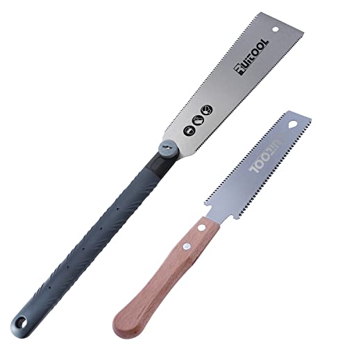 Image of RUITOOL Japanese Hand Saw Double Edge Sided Pull Saw Ryoba SK5 Flexible Blade 10 /14 /17 /18 TPI Flush Cut Beech Handle Wood Saw for Woodworking Tools