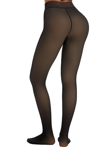 Spring Water Thermo Strumpfhose Damen Thermostrumpfhose Strumpfhosen 230g Winter Gefütterte Thermo Warme Dicke Gefüttert Winterstrumpfhose Schwarz Hautfarbe