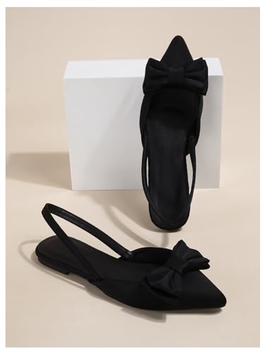 Verdusa Women's Bow Pointed Toe Flat Shoes Slingback Flats Dress Shoes4
