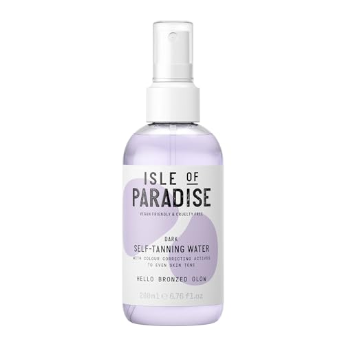 Isle of Paradise Self Tanning Water- Dark, Clear Self Tan Mist, Transfer-Proof Formula for Face & Body, Vegan & Cruelty-Free, Streak-Free Application, Non-Comedogenic 6.76 fl oz.