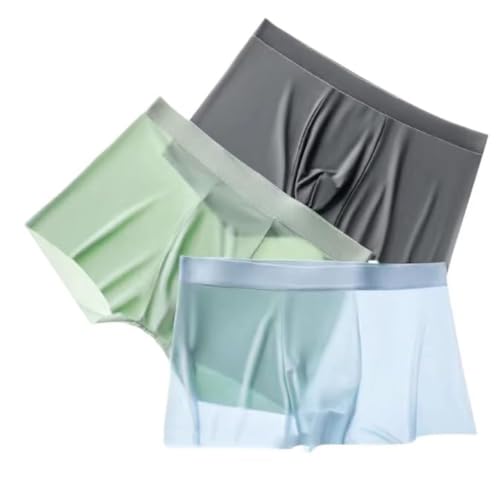 Mens Boxers Shorts Ice Silk, Men Panties Seamless Underwear Mesh Boxer Panties Male Ultra-Thin Breathable Briefs