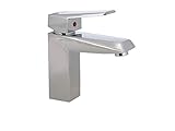 vetrineinrete® rubinetto per lavabo quadrato miscelatore moderno lavandino monocomando da bagno moderno monoforo in ottone cromato lucido c12