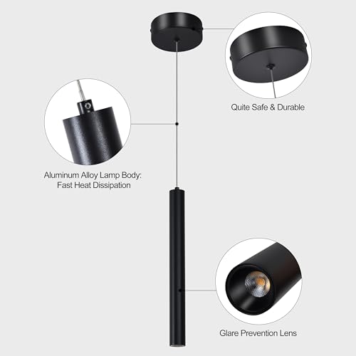 SUNMOO 3 Light Black Mini Pendant Lighting Modern Pendant Light,11.81in by SUNMOO - Used condition - Image 5