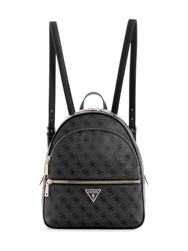 GUESS Mochila feminina Manhattan grande, Logotipo de carvão, One Size
