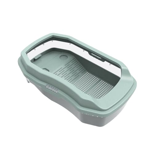 YMZJ 亀 水槽 亀水槽 亀水槽プラスチック カメ用水槽 爬虫類繁殖ボックス カメ ケージ ボックス 飼育ケース 爬虫類 脱出防止 フェンス付き 滑り止 カバー付き タートルタンク 両生類用 水族館 両生類用品 (M,グリーン)