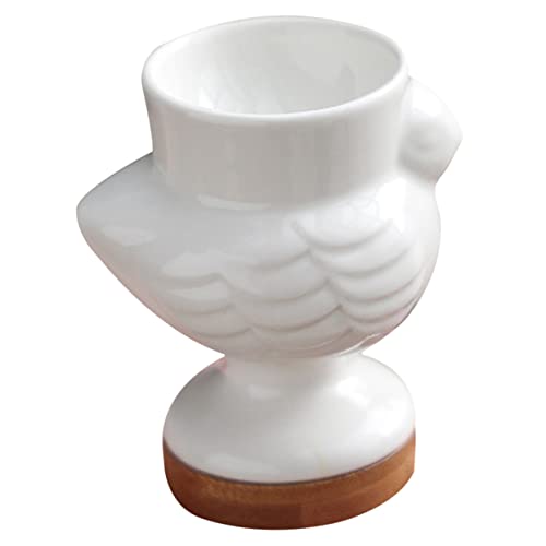 Sosoport Huevera de Cerámica Blanca para Huevos Cocidos Soporte Estable y Seguro para Desayuno y Pascua Organizador Práctico para Cocina y Comedor para Hogar