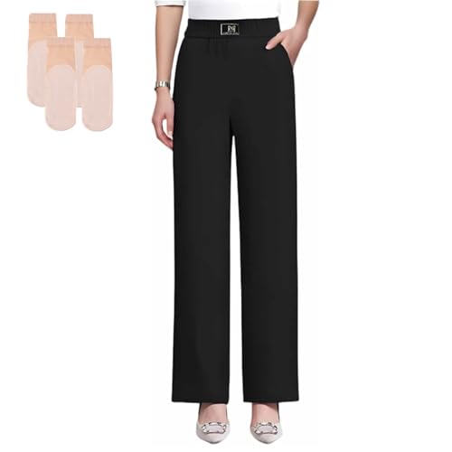 Pulisa Womens Pants, Glamorease Perfect Drape High Rise Pull-On Stretch Pants, Linebalm Waistband Senior Trousers