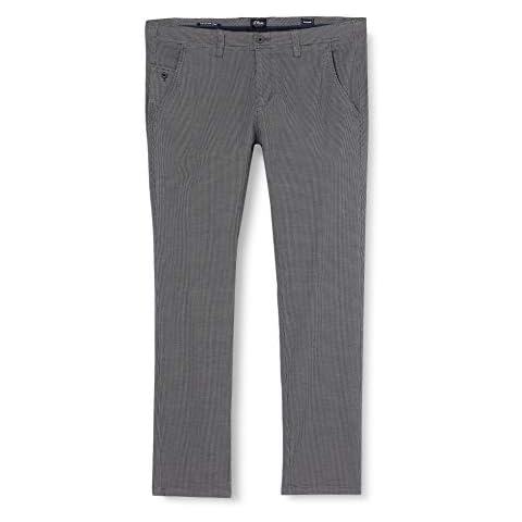 s.Oliver Light Grey Checked Trousers Cover