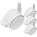 PrimeMatik - Lenkrollen Schwenkrollen Industriell Rad aus Nylon mit Bremse 40 mm M8 Weiss 4 Pack