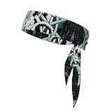 YZDPLO Sports Head Tie Satan Satanic Satanism Tie Sweatband Headband Men Women Elastic Bandana Adjustable Non-Slip Moisture Wicking for Running Football Yoga Workout Athletic Hair Ninja Head Band