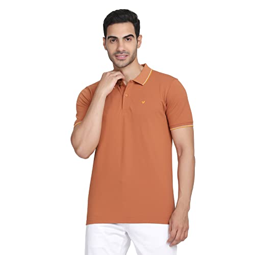 Image of blackberrys Men's Solid Slim Fit T-Shirt (ET-PR-Brooke # Olive Brown S)