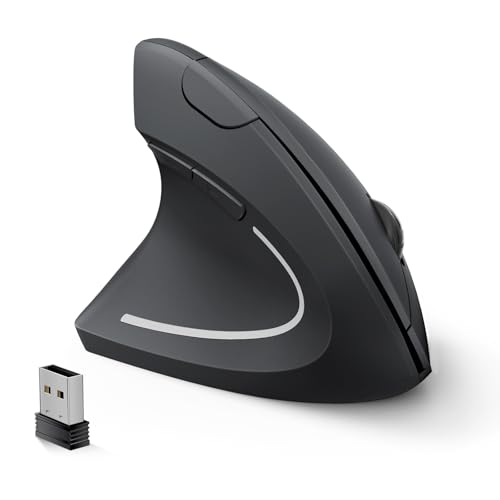 Lekvey Left Handed Ergonomic Mouse, Vertical Wireless Mouse for Left Hand, 2.4G USB Carpal Tunnel...