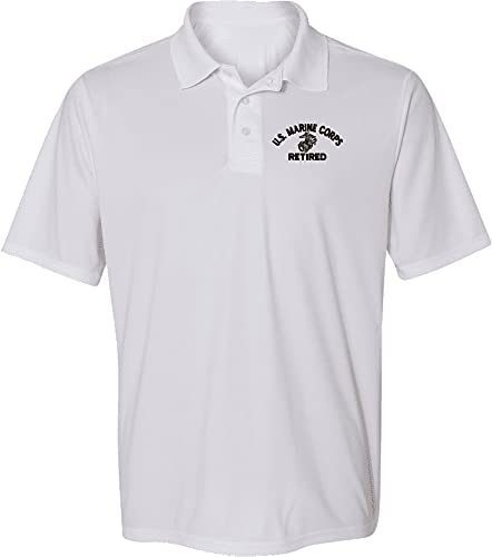 U.S. Marine Corps Eagle Globe and Anchor Retired Polyester Moisture Wicking Polo