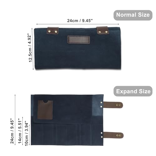 Sac à ciseaux de barbier enroulable bleu pliable contre les chocs