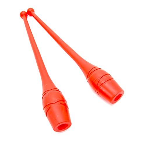 Rojo 2 x Mujeres Palos de Gimnasia (36cm) (83g) Pesas de Gimnasio para Mujeres Bastones de Gimnasia de Baile, Gym Mazas, Palos de rítmica, Gimnasia rítmica de Principiantes