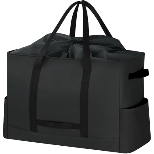 DSDCDJ Extra Große Reisetasche, Erweiterbare Wasserdicht Reisetasche, Heavy Duty Tragetasche mit verstärkten Griffen, Faltbare Tote Bag für Reisen, Camping, Sport & Umzugskartons, 60x25.4x50cm