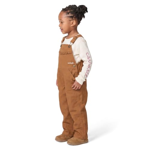 Carhartt Girls Canvas Ruffle Front Overall, Carhartt Brown, 3 Years - image 2